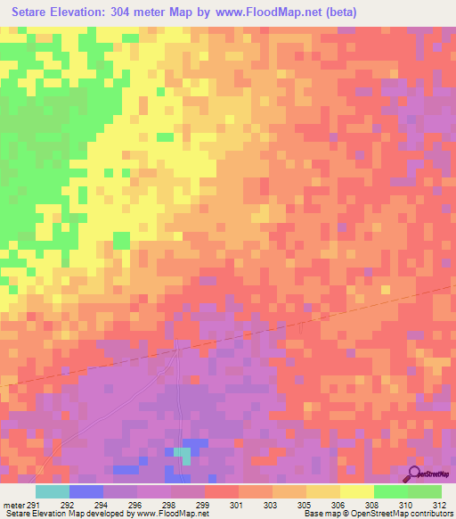Setare,Mauritania Elevation Map