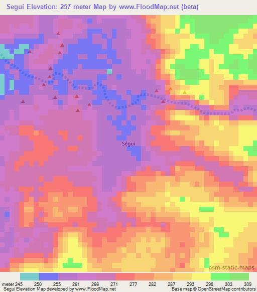 Segui,Mauritania Elevation Map
