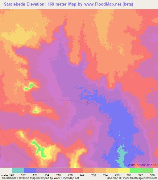 Saralebeda,Mauritania Elevation Map