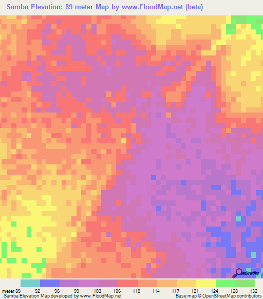 Samba,Mauritania Elevation Map