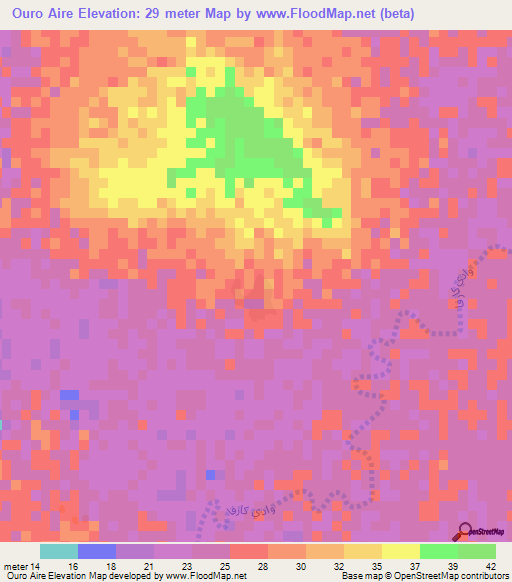 Ouro Aire,Mauritania Elevation Map