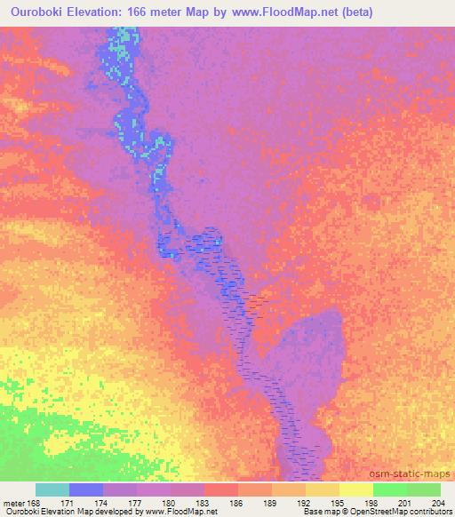 Ouroboki,Mauritania Elevation Map