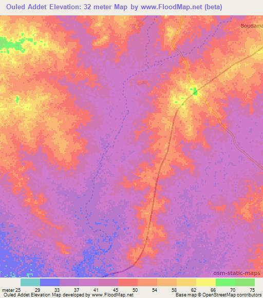 Ouled Addet,Mauritania Elevation Map