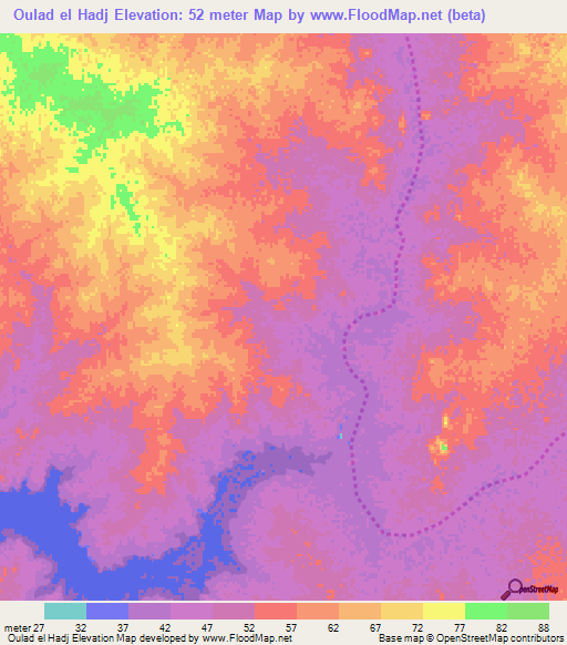 Oulad el Hadj,Mauritania Elevation Map