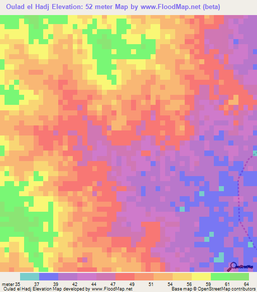Oulad el Hadj,Mauritania Elevation Map
