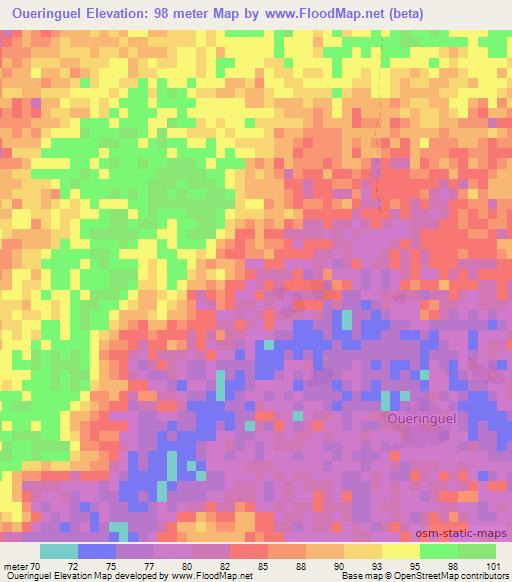 Oueringuel,Mauritania Elevation Map