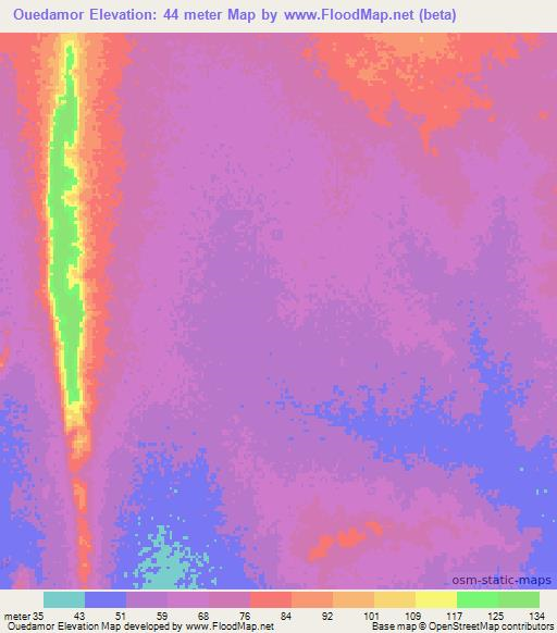 Ouedamor,Mauritania Elevation Map