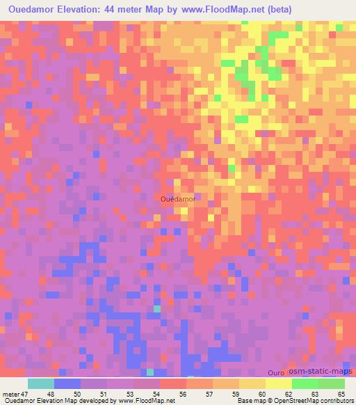 Ouedamor,Mauritania Elevation Map