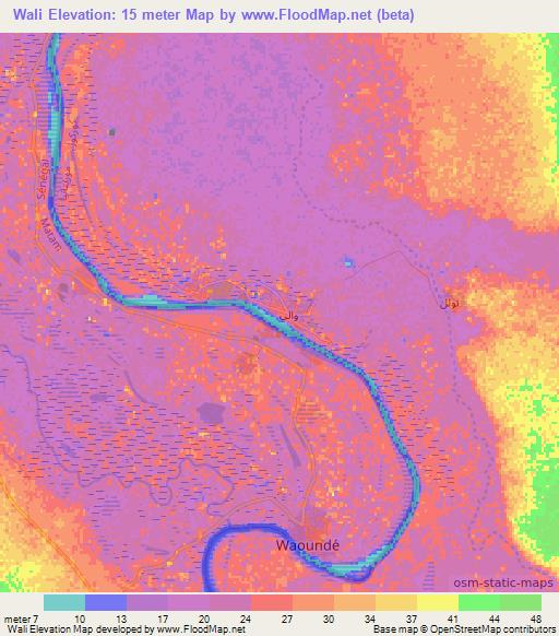 Wali,Mauritania Elevation Map