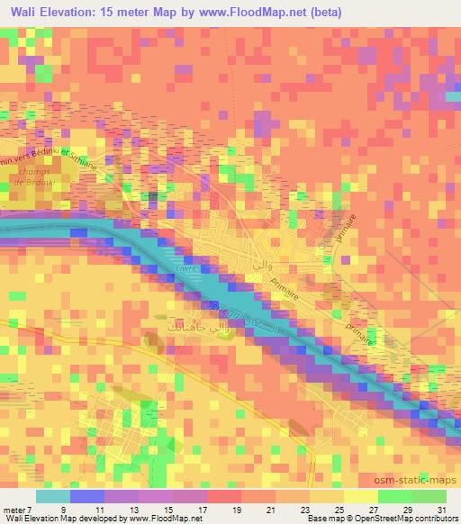 Wali,Mauritania Elevation Map