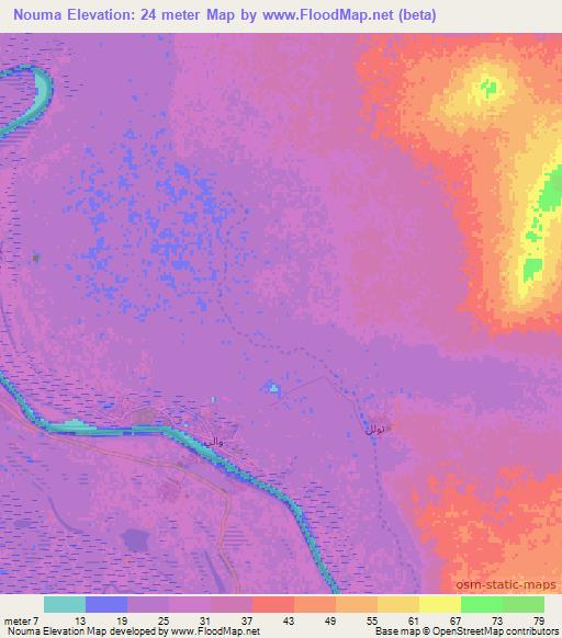 Nouma,Mauritania Elevation Map