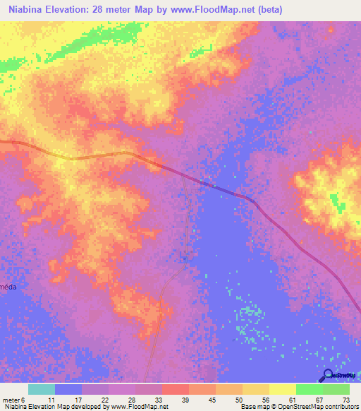 Niabina,Mauritania Elevation Map