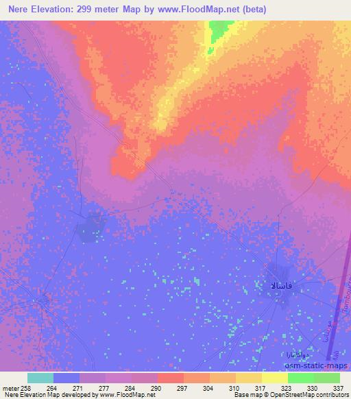 Nere,Mauritania Elevation Map