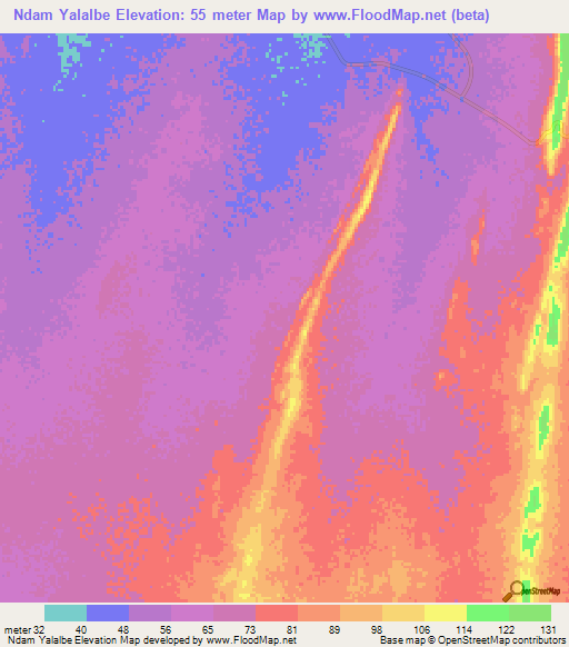 Ndam Yalalbe,Mauritania Elevation Map