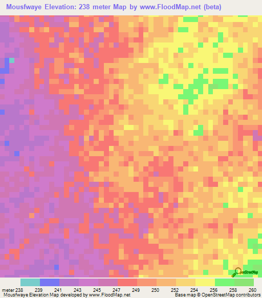 Mousfwaye,Mauritania Elevation Map