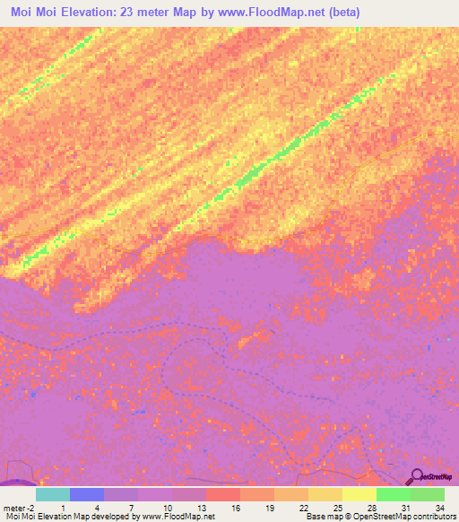 Moi Moi,Mauritania Elevation Map