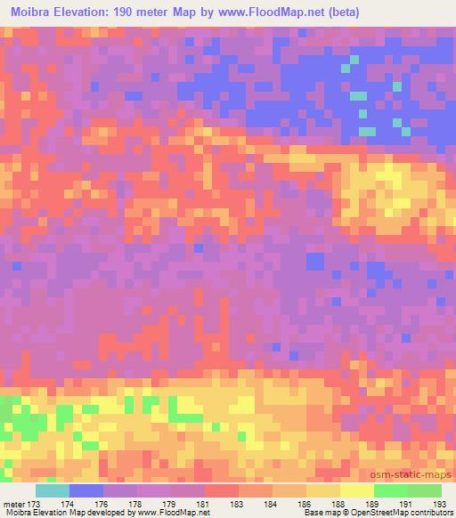 Moibra,Mauritania Elevation Map