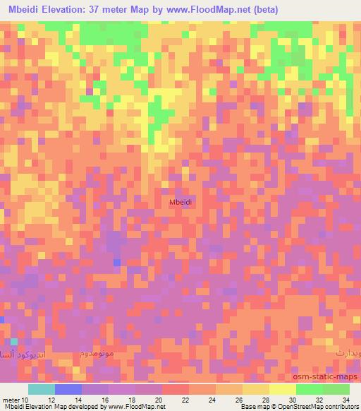 Mbeidi,Mauritania Elevation Map