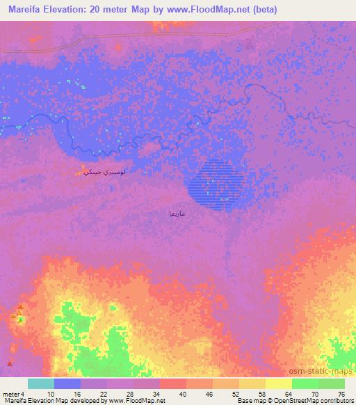 Mareifa,Mauritania Elevation Map