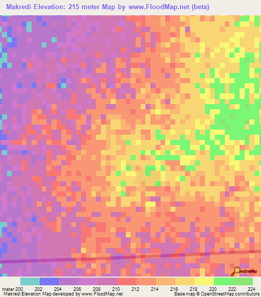 Makredi,Mauritania Elevation Map