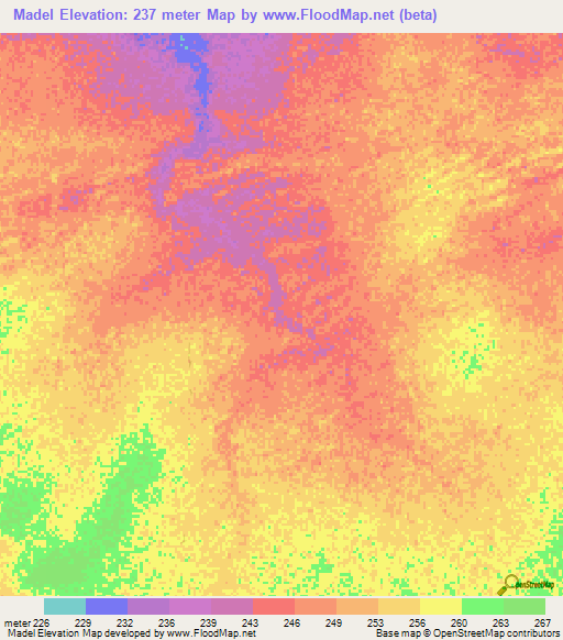 Madel,Mauritania Elevation Map