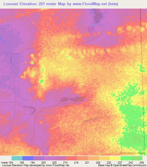 Lououei,Mauritania Elevation Map