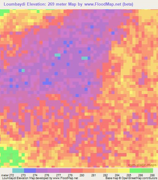 Loumbaydi,Mauritania Elevation Map