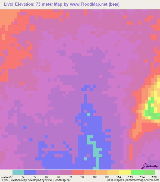 Livol,Mauritania Elevation Map