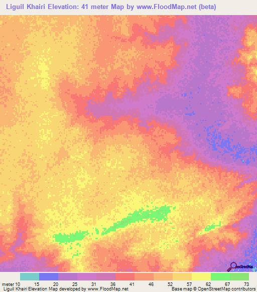 Liguil Khairi,Mauritania Elevation Map