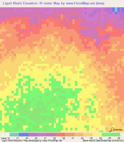 Liguil Khairi,Mauritania Elevation Map