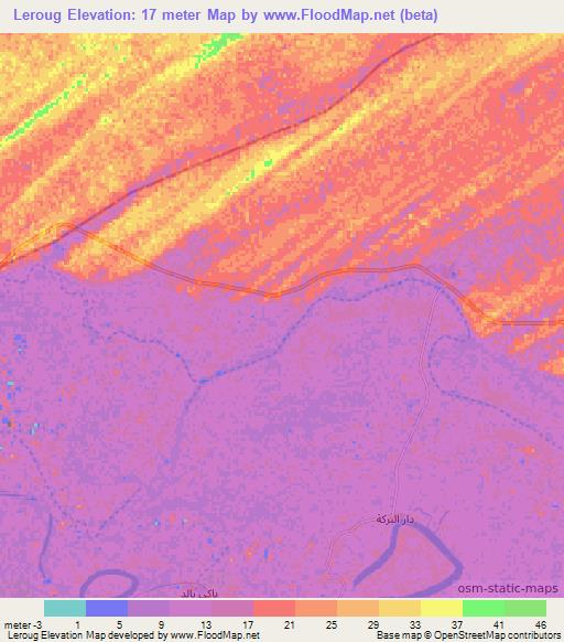 Leroug,Mauritania Elevation Map