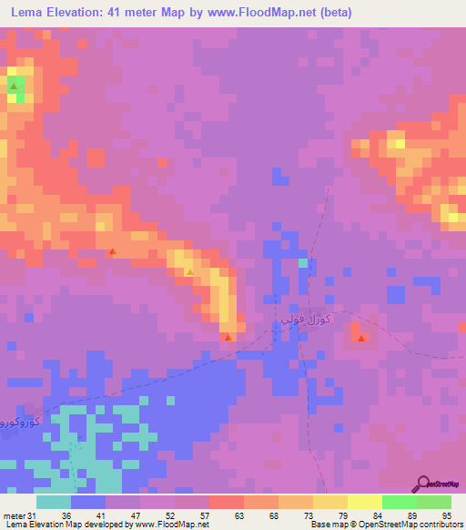 Lema,Mauritania Elevation Map