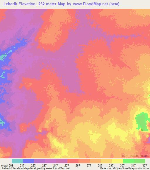 Leherik,Mauritania Elevation Map
