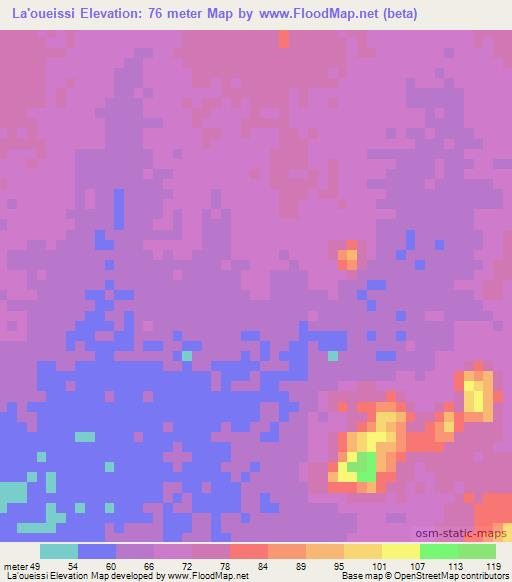 La'oueissi,Mauritania Elevation Map