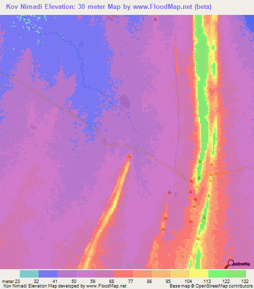 Kov Nimadi,Mauritania Elevation Map