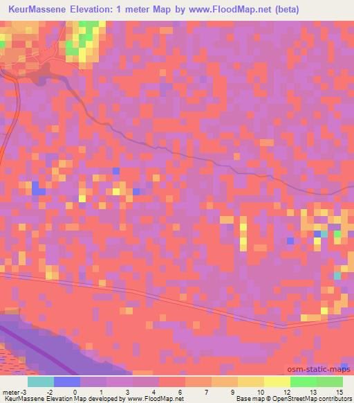 KeurMassene,Mauritania Elevation Map