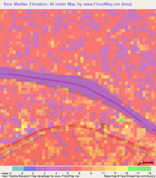 Keur Madike,Mauritania Elevation Map