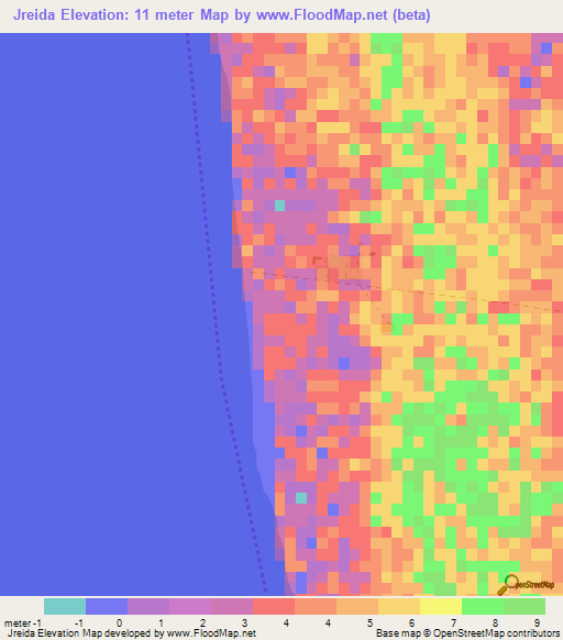 Jreida,Mauritania Elevation Map