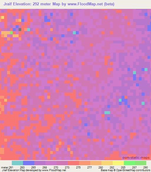 Jraif,Mauritania Elevation Map