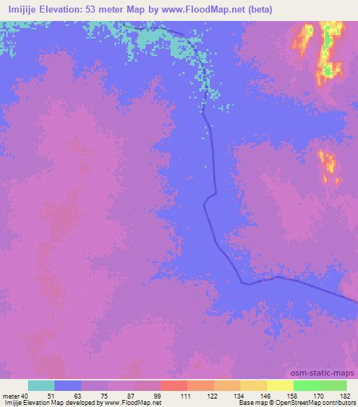Imijije,Mauritania Elevation Map