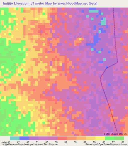 Imijije,Mauritania Elevation Map