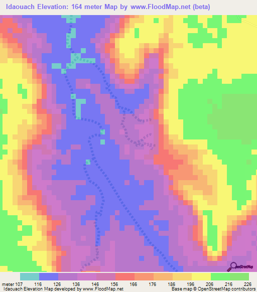 Idaouach,Mauritania Elevation Map