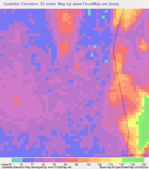 Gueleibe,Mauritania Elevation Map