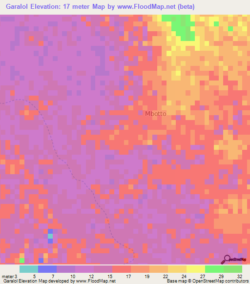 Garalol,Mauritania Elevation Map