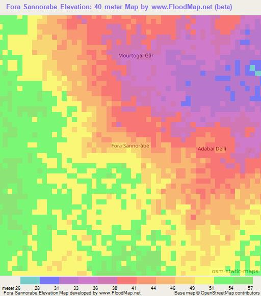 Fora Sannorabe,Mauritania Elevation Map