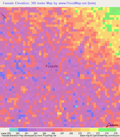 Fassale,Mauritania Elevation Map
