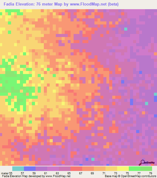 Fadia,Mauritania Elevation Map