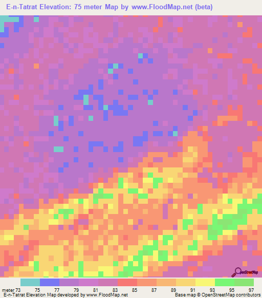 E-n-Tatrat,Mauritania Elevation Map