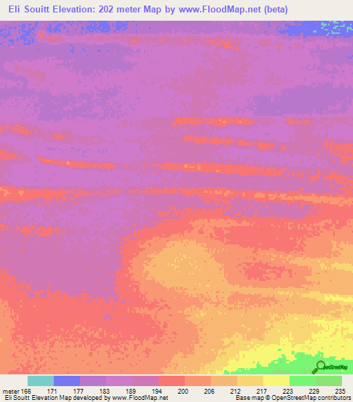 Eli Souitt,Mauritania Elevation Map