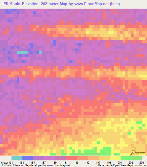 Eli Souitt,Mauritania Elevation Map